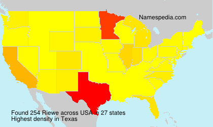 Surname Riewe in USA Surname Riewe in USA