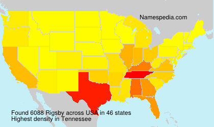 Surname Rigsby in USA Surname Rigsby in USA
