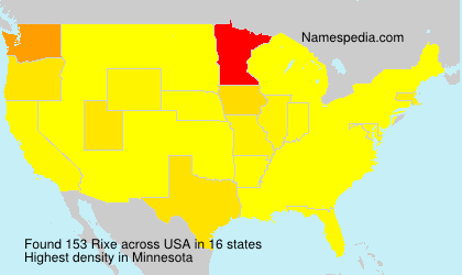 Surname Rixe in USA Surname Rixe in USA