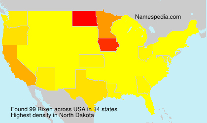 Surname Rixen in USA Surname Rixen in USA