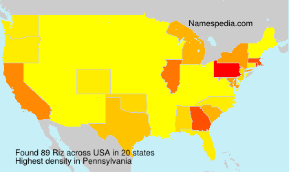 Surname Riz in USA Surname Riz in USA