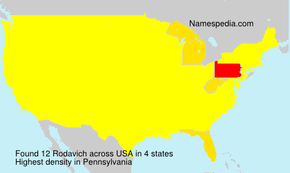 Surname Rodavich in USA