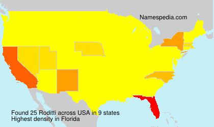 Surname Roditti in USA Surname Roditti in USA