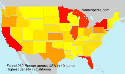 Surname Roeser in USA Surname Roeser in USA