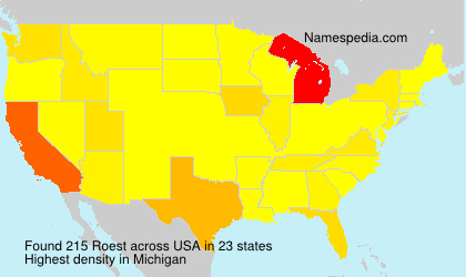 Surname Roest in USA Surname Roest in USA