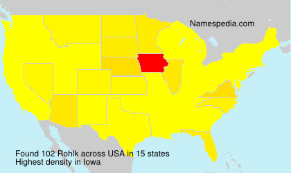 Surname Rohlk in USA