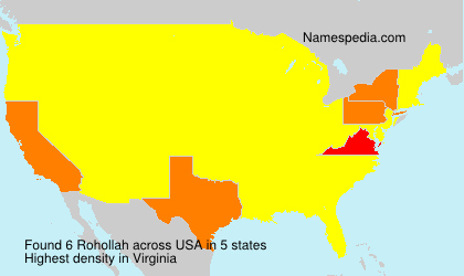 Surname Rohollah in USA Surname Rohollah in USA