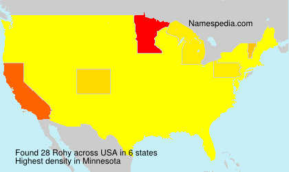 Surname Rohy in USA Surname Rohy in USA