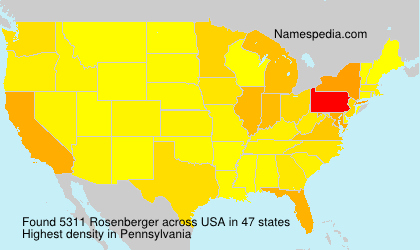 Surname Rosenberger in USA Surname Rosenberger in USA