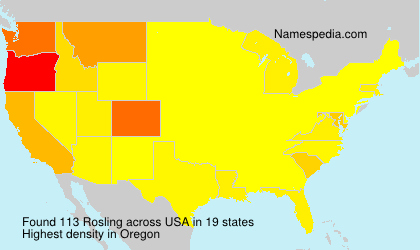Surname Rosling in USA Surname Rosling in USA