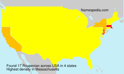 Surname Roupenian in USA Surname Roupenian in USA