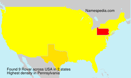 Surname Rovar in USA