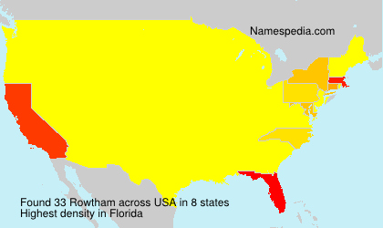 Surname Rowtham in USA Surname Rowtham in USA