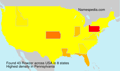 Surname Rowzer in USA Surname Rowzer in USA