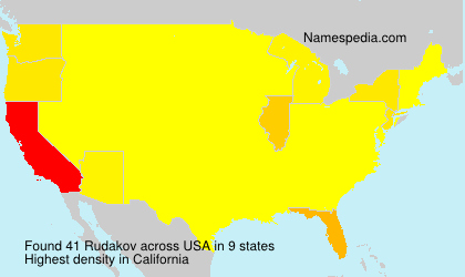 Surname Rudakov in USA Surname Rudakov in USA