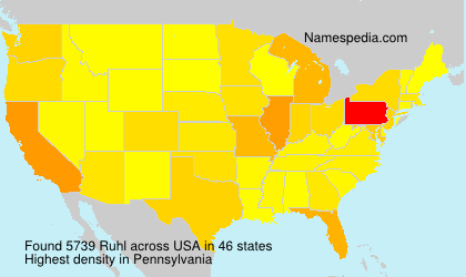 Surname Ruhl in USA Surname Ruhl in USA