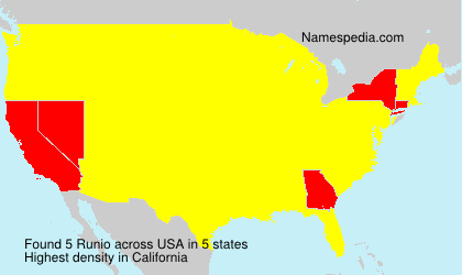 Surname Runio in USA Surname Runio in USA