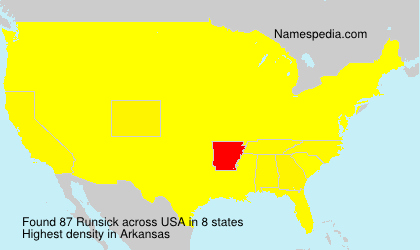 Surname Runsick in USA Surname Runsick in USA