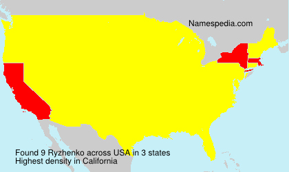 Surname Ryzhenko in USA Surname Ryzhenko in USA