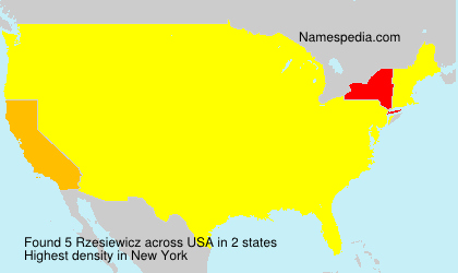 Surname Rzesiewicz in USA