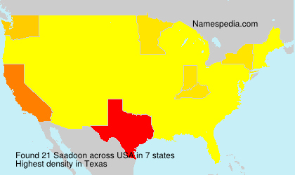 Surname Saadoon in USA Surname Saadoon in USA