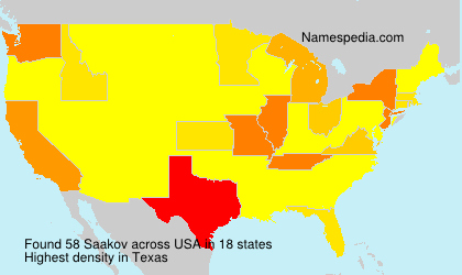 Surname Saakov in USA Surname Saakov in USA