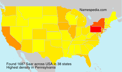 Surname Saar in USA Surname Saar in USA