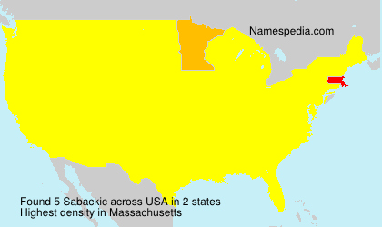 Surname Sabackic in USA Surname Sabackic in USA
