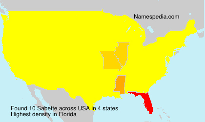 Surname Sabette in USA Surname Sabette in USA