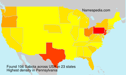 Surname Sabota in USA Surname Sabota in USA