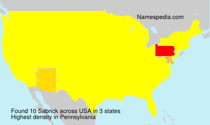 Surname Sabrick in USA