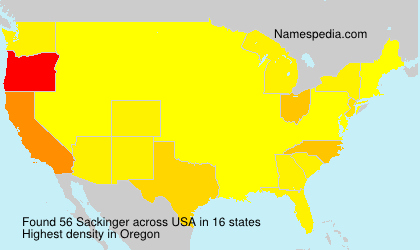 Surname Sackinger in USA Surname Sackinger in USA