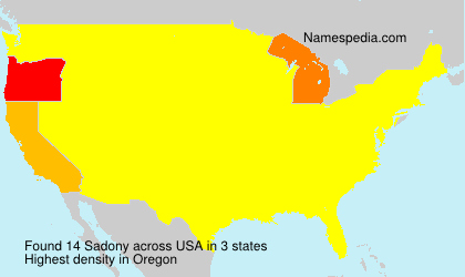 Surname Sadony in USA
