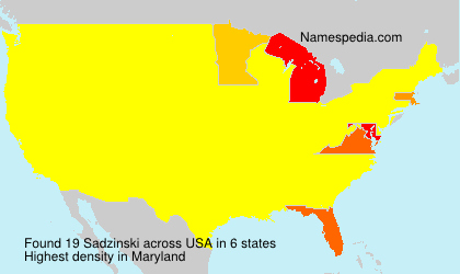 Surname Sadzinski in USA Surname Sadzinski in USA