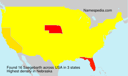 Surname Saegebarth in USA Surname Saegebarth in USA