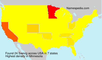 Surname Saevig in USA Surname Saevig in USA