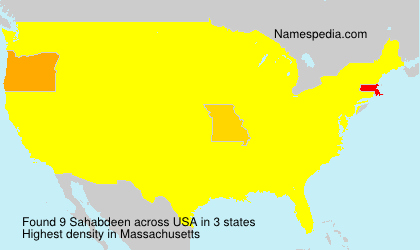 Surname Sahabdeen in USA Surname Sahabdeen in USA