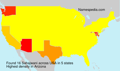 Surname Sahajwani in USA Surname Sahajwani in USA