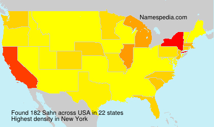 Surname Sahn in USA Surname Sahn in USA