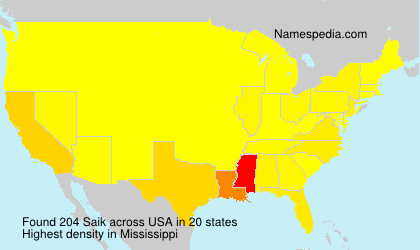Surname Saik in USA Surname Saik in USA