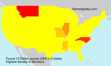 Surname Saillor in USA Surname Saillor in USA