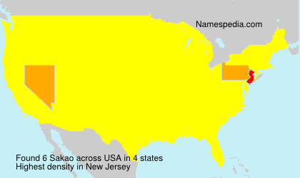 Surname Sakao in USA