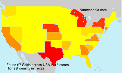 Surname Sakis in USA Surname Sakis in USA