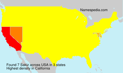 Surname Sakiz in USA Surname Sakiz in USA