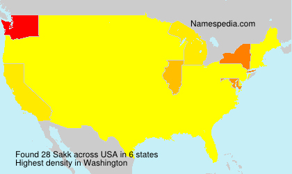 Surname Sakk in USA Surname Sakk in USA