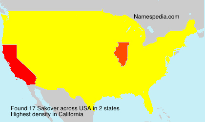 Surname Sakover in USA Surname Sakover in USA