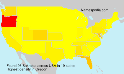 Surname Sakraida in USA Surname Sakraida in USA