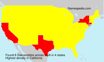 Surname Sakvarelidze in USA Surname Sakvarelidze in USA
