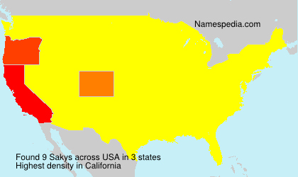 Surname Sakys in USA Surname Sakys in USA