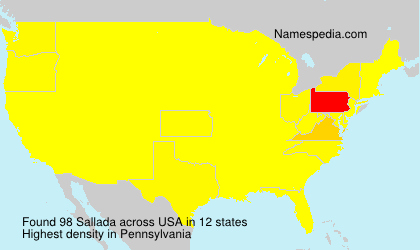 Surname Sallada in USA Surname Sallada in USA